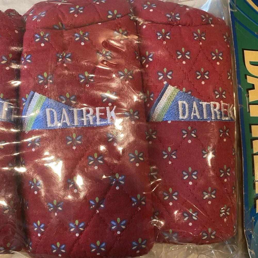 Datrek Golf‎ Club Head Covers Red Floral Vtg Set of 4 Quilted Logo 1 3 5 X New